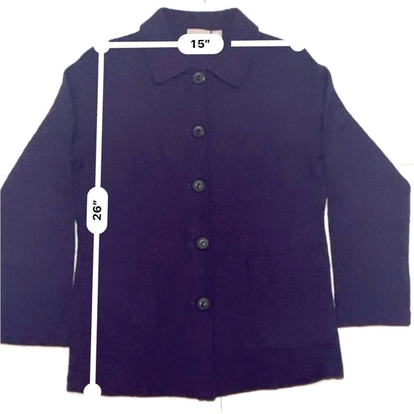 NWT Chicos Purple Luxe  Boiled Wool Cardigan Coat  Jacket  Size O - Picture 5 of 9